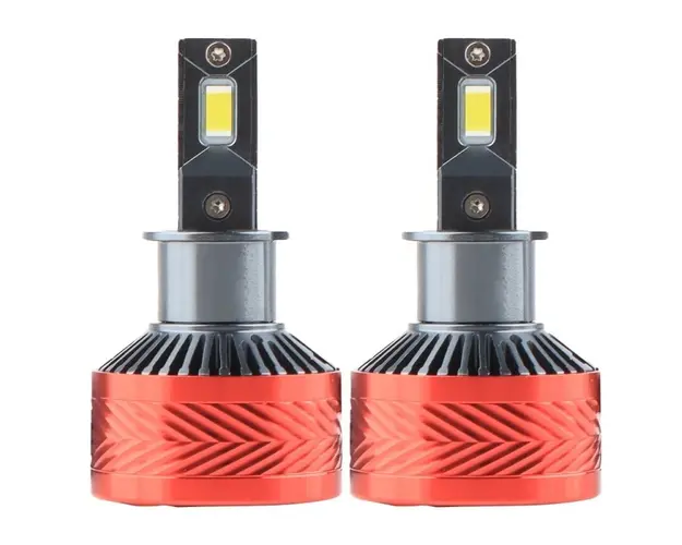 Set 2 LED-Uri Auto Techstar® P14, H3, 120W, 18000 Lumeni, 6000K, 12-24V, Unghi Fascicul 360, CSP 3570, Canbus, Radiator Aluminiu, Racire Cooling Tech, Argintiu