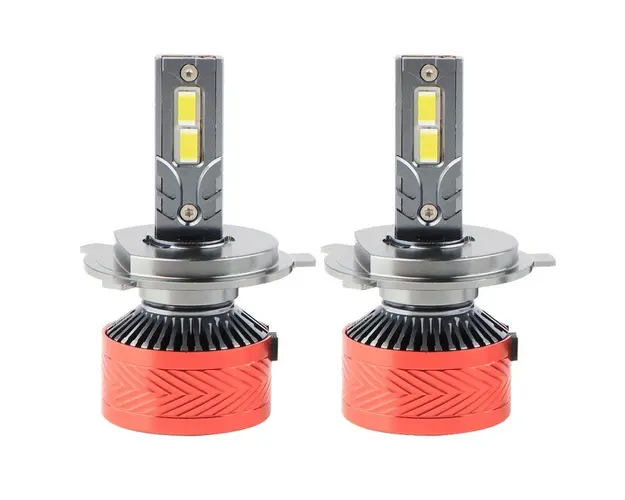 Set 2 LED-Uri Auto Techstar® P14, H4, 120W, 18000 Lumeni, 6000K, 12-24V, Unghi Fascicul 360, CSP 3570, Canbus, Radiator Aluminiu, Racire Cooling Tech, Argintiu