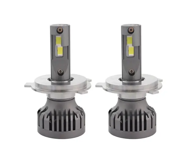 Set 2 LED-uri Auto Techstar® P16, H4, 75w, 10000 Lumeni, 6500K, AUTO, 12-24 Volti, CSP, Canbus, Miez Cupru, Radiator Aluminiu