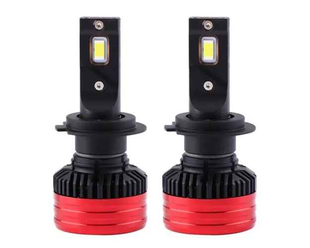 Set 2 LED-uri Auto Techstar® P28, H7, 80w, 12500 Lumeni, 6500K, AUTO, 12-24 Volti, CSP, Canbus, Miez Cupru, Radiator Aluminiu