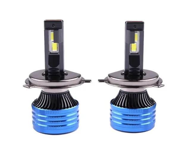 Set 2 LED-uri Auto Techstar® P41, H4, 100w, 16000 Lumeni, 6500K, AUTO, 12-24 Volti, CSP, Canbus, Miez Cupru, Radiator Aluminiu