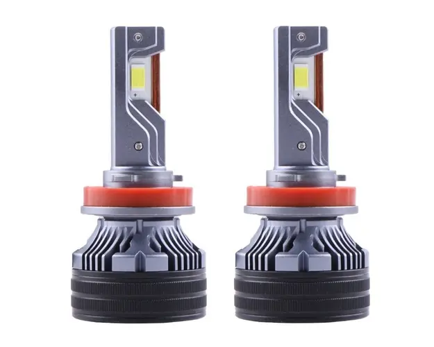 Set 2 LED-Uri Auto Techstar® P7Q, H11, 200W, 31000 Lumeni, 6000K, 12-24V, Unghi Fascicul 360, CSP 3570, Canbus, Radiator Aluminiu, Racire Cooling Tech, Argintiu