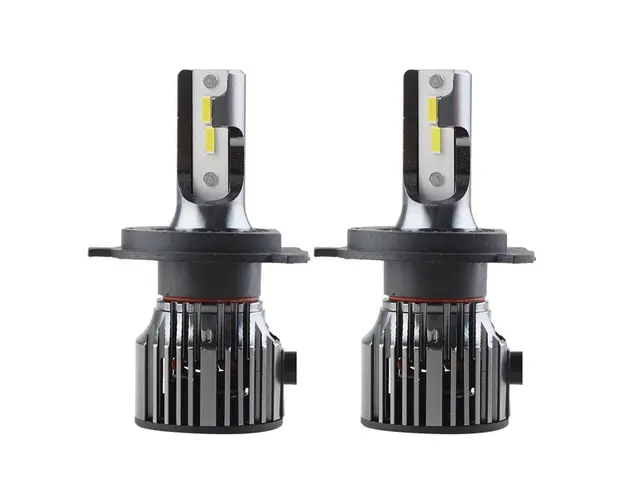 Set 2 LED-Uri Auto Techstar® PN-V7, H4, 52W, 9000 Lumeni, 6500K, 9-24V, Unghi Fascicul 360, CSP 1860, Canbus, Radiator Aluminiu, Racire Cooling Tech, Argintiu