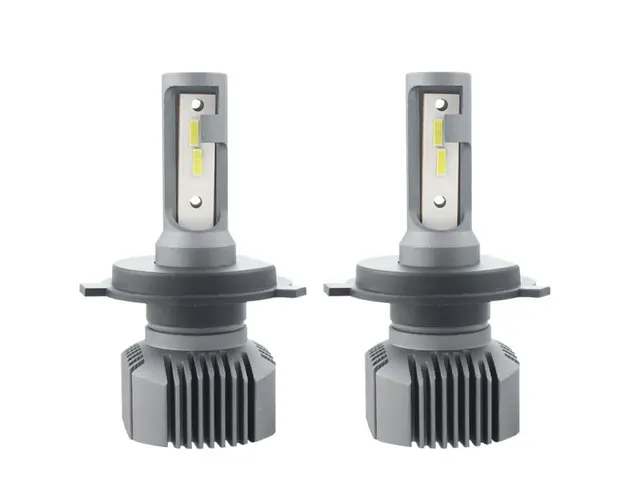 Set 2 LED-uri Auto Techstar® S1, H4, 40w, 4000 Lumeni, 6500K, AUTO, 12-24 Volti, CSP, Canbus, Radiator Aluminiu
