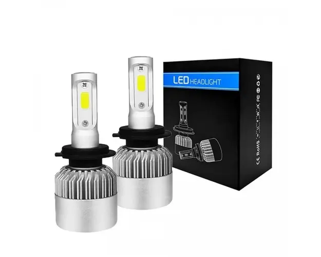 Set 2 LED-uri Auto Techstar® S2, H7, 36w, 4000 Lumeni, 6500K, AUTO, 12-24 Volti, COB, Canbus