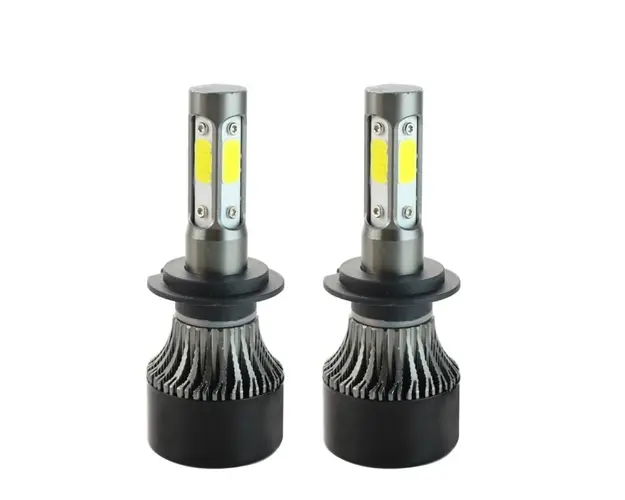 Set 2 LED-uri Auto Techstar® S4, H7, 40w, 4000 Lumeni, 6500K, AUTO, 12-24 Volti, COB, Canbus, Radiator Aluminiu