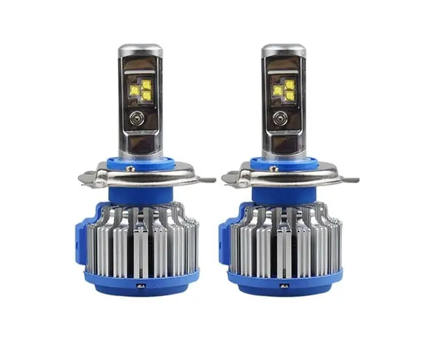 Set 2 LED-uri Auto Techstar® T1, H4, 40w, 9000 Lumeni, 6000K, AUTO, 12-24 Volti, CREE, Canbus, Radiator Aluminiu