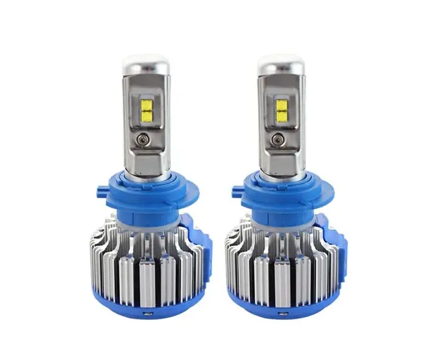 Set 2 LED-uri Auto Techstar® T1, H7, 35w, 8000 Lumeni, 6000K, AUTO, 12-24 Volti, CREE, Canbus, Radiator Aluminiu