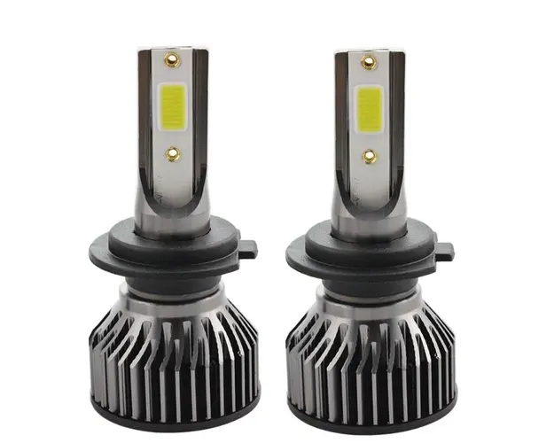 Set 2 LED-uri Auto Techstar® V6, H7, 40w, 4000 Lumeni, 6500K, AUTO, 12-24 Volti, COB, Canbus, Radiator Aluminiu