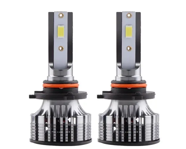 Set 2 LED-Uri Auto Techstar® V8, 9005, 120W, 12-24V, 15000 Lumeni, 6000K, Unghi Fascicul 360, CSP 3570, Canbus, Radiator Aluminiu, Racire Cooling Tech, Argintiu