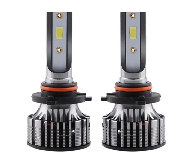 Set 2 LED-Uri Auto Techstar® V8, 9006, 120W, 12-24V, 15000 Lumeni, 6000K, Unghi Fascicul 360, CSP 3570, Canbus, Radiator Aluminiu, Racire Cooling Tech, Argintiu