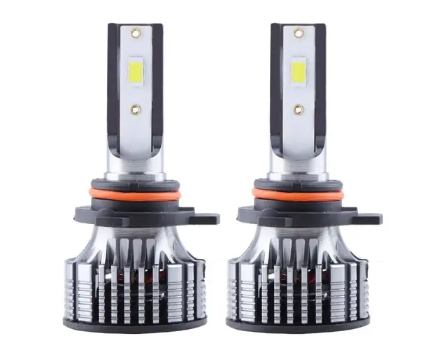 Set 2 LED-Uri Auto Techstar® V8, 9012, 120W, 12-24V, 15000 Lumeni, 6000K, Unghi Fascicul 360, CSP 3570, Canbus, Radiator Aluminiu, Racire Cooling Tech, Argintiu