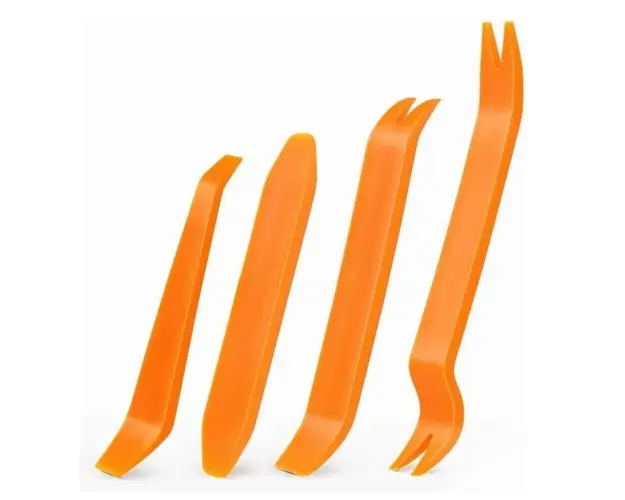 Set 4 piese pentru demontare tapiterie sau elemente auto de interior, Techstar® D0085-1, plastic, portocaliu