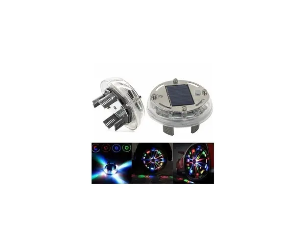 SET COMPLET 4 Capacele Jante Auto LED MULTICOLOR CU INCARCARE ENERGIE SOLARA TUNING