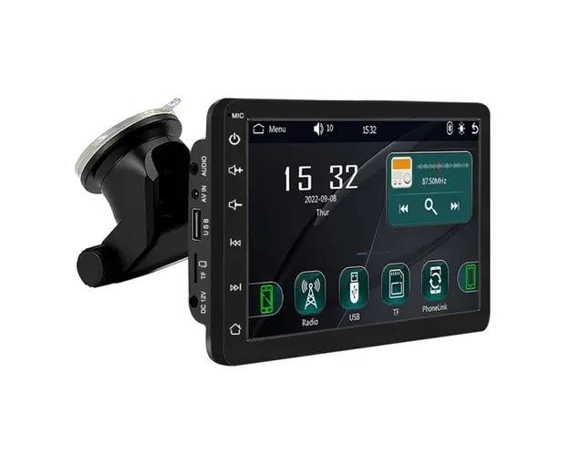 Sistem Multimedia Techstar® Apple Carplay/Android 7095P, Ecran Tactil, 7 Inch 1080P Full HD, Bluetooth, Mirror Link/Card TF/USB/AUX, Negru