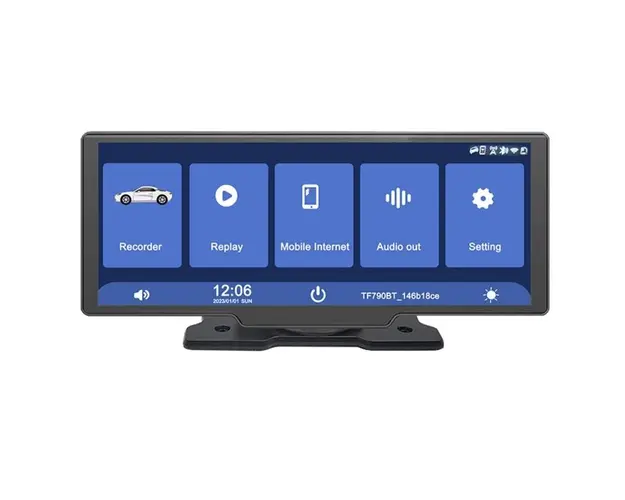 Sistem Multimedia Techstar® Apple Carplay/Android 9006D, Ecran Tactil, 9.3 Inch 1024x600 HD IPS, Bluetooth, Mirror Link, Card TF, USB, AUX, Negru
