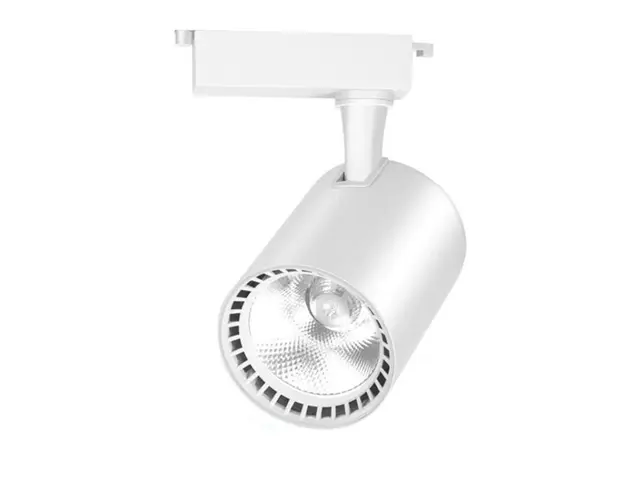 Spot LED Techstar® Tracklights, Pentru Sina RailRacks Monofazata Tip L, 20w, 4000k Lumina Naturala, Iluminat Directionabil, Corp Aluminiu Alb