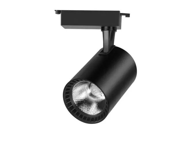 Spot LED Techstar® Tracklights, Pentru Sina RailRacks Monofazata Tip L, 12w, 6500k Lumina Rece, Iluminat Directionabil, Corp Aluminiu Negru