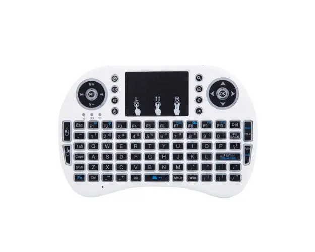 Tastatura Wireless Techstar® i8, Alb, Air Mouse Touchpad 2.4ghz pentru Android TV si Mini PC