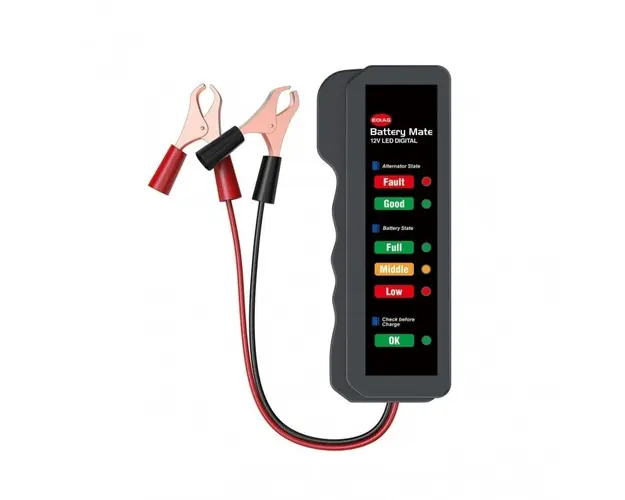 Tester Baterie si Alternator Auto Techstar® , Conectare direct la baterie, 12V, Usor de utilizat