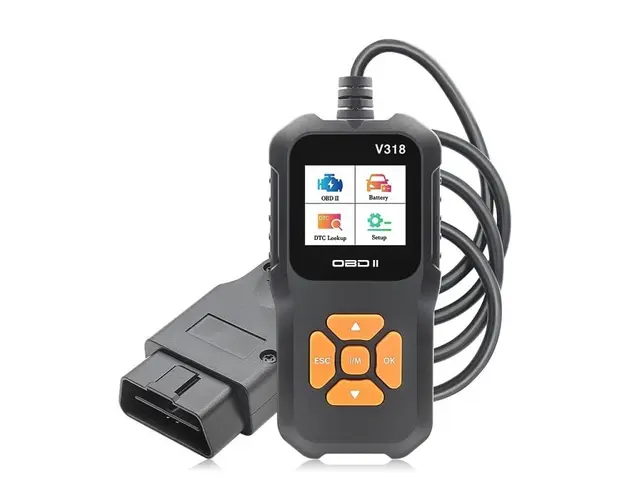 Tester diagnoza auto Techstar® V318, Citire/Stergere coduri de eroare, LCD, Scaner baterie/sistem de incarcare, Test Citire/Stergere coduri ABS, Vizualizare date live