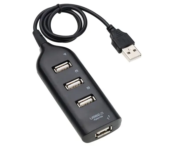 USB Hub Techstar® HB2, USB 2.0 High Speed, 4 Port USB2.0, Negru
