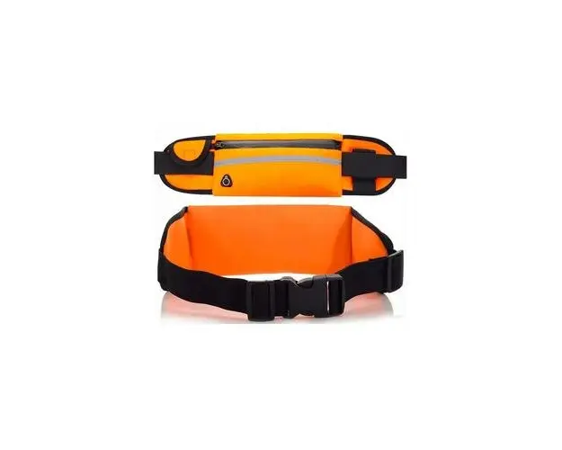 Centura Alergare Sport Lemontti LCASSSOCP cu Suport Sticla si Orificiu Pentru Casti (Portocaliu)