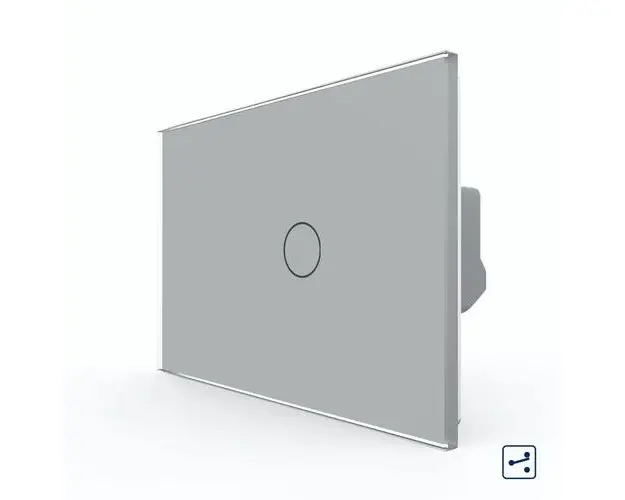 Intrerupator Simplu Cap Scara / Cruce cu Touch LIVOLO din Sticla, Standard Italian (Gri)