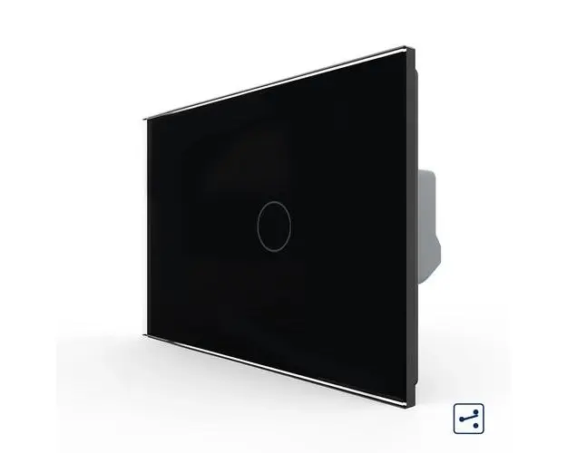 Intrerupator Simplu Cap Scara / Cruce cu Touch LIVOLO din Sticla, Standard Italian (Negru)
