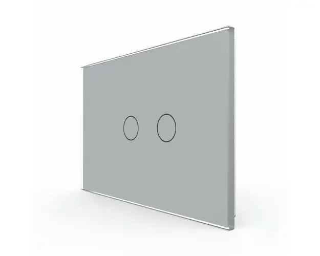 Intrerupator Dublu Wi-Fi cu Touch LIVOLO din Sticla  Standard Italian (Gri)