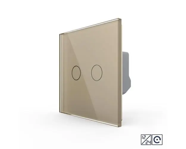 Intrerupator Dublu cu Revenire, Contact Uscat si 12/24V cu Touch LIVOLO  Serie Noua (Auriu)