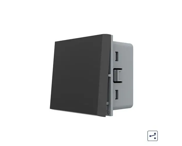 Modul Intrerupator Simplu Mecanic Cap Cruce, 2 Module - Serie Noua (Negru)