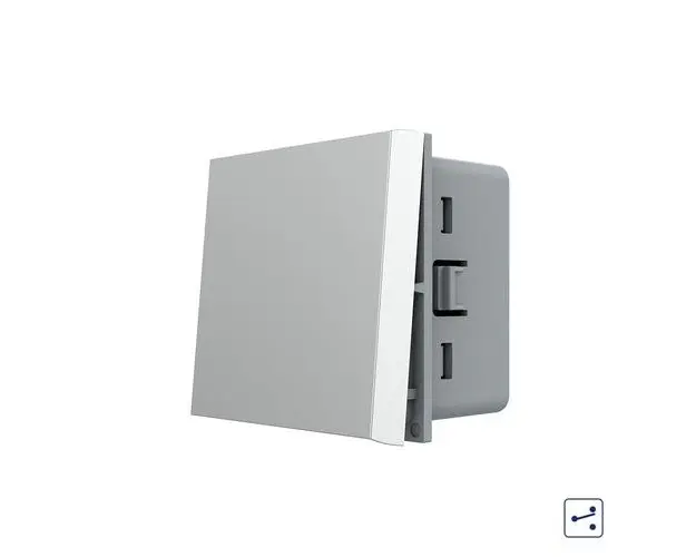 Modul Intrerupator Simplu Mecanic Cap Cruce, 2 Module - Serie Noua (Gri)