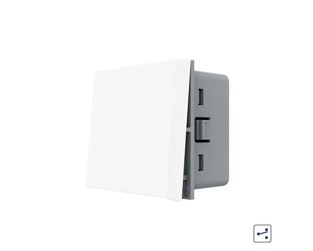 Modul Intrerupator Simplu Mecanic Cap Cruce, 2 Module - Serie Noua (Alb)