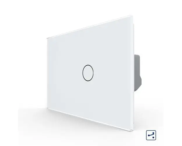 Intrerupator Simplu Cap Scara / Cruce cu Touch LIVOLO din Sticla, Standard Italian (Alb)