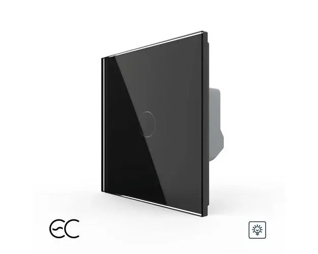 Intrerupator Simplu cu Variator si Touch LIVOLO din Sticla - Protocol ZigBee EC (Negru)