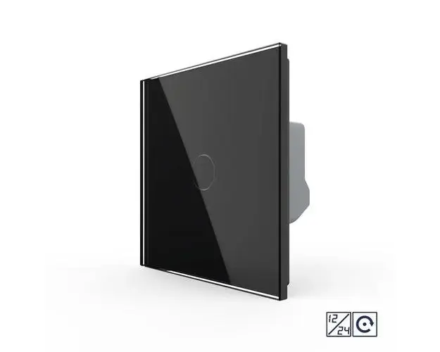 Intrerupator Simplu cu Revenire, Contact Uscat si 12/24V cu Touch LIVOLO  Serie Noua (Negru)