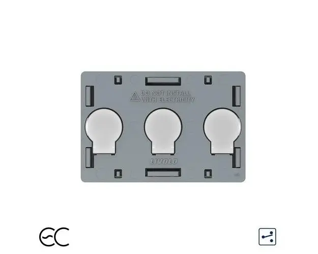 Modul Intrerupator Triplu Cap Scara / Cruce cu Touch LIVOLO, protocol ZigBee EC - standard Italian (Gri)