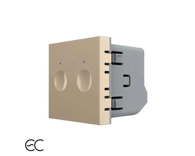 Modul Intrerupator Dublu cu Protocol Zigbee EC si Touch LIVOLO (Auriu)
