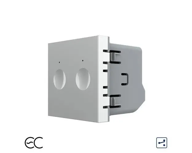 Modul Intrerupator Dublu Cap Scara / Cruce cu Touch LIVOLO - Protocol Zigbee EC (Gri)