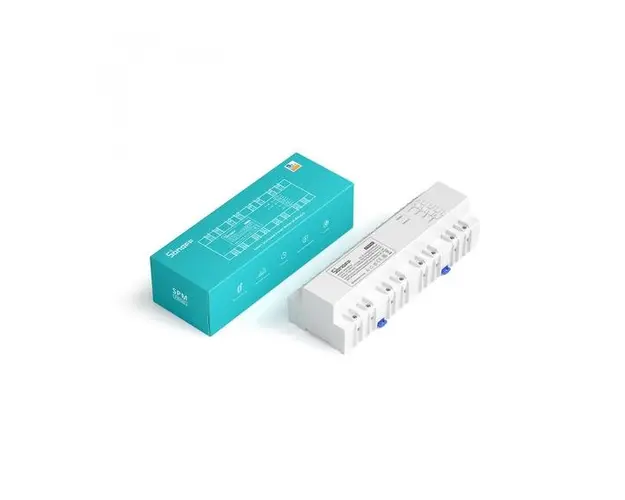 Releu inteligent Wi-Fi Sonoff cu 4 Canale, Masurare consum energie (Alb)
