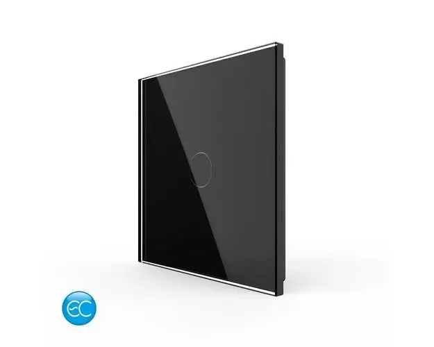 Telecomanda RF Tip Panou Simplu si 1 Senzor cu Touch LIVOLO din Sticla Securizata (Negru)