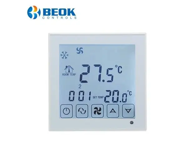 Termostat cu fir pentru aer conditionat BeOk TDS23WiFi-AC, Aplicatia mobila Smart Life, Compatibil cu sisteme HVAC