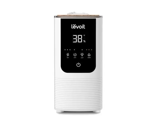 Umidificator LEVOIT OasisMist 450S Smart Ultrasonic Cool Mist Tower, Autonomie 45 ore, Rezervor 4.5 L, Senzor de umiditate, Timer, Wi-Fi, 280W (Alb)