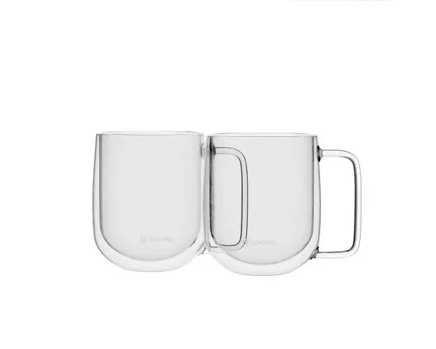 Set 2 cani sticla, cu perete dublu, 350ml - Zokura