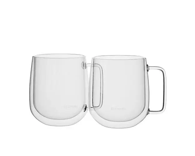 Set 2 cani sticla, cu perete dublu, 450ml - Zokura