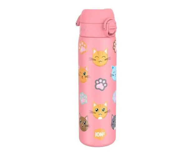 Sticla apa pentru copii Ion8 Cats Slim, inox, 600ml