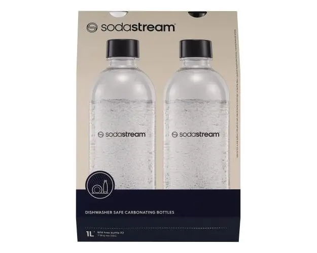 Set 2 sticle carbonatare Sodastream, plastic, 1L, Alb/Negru 