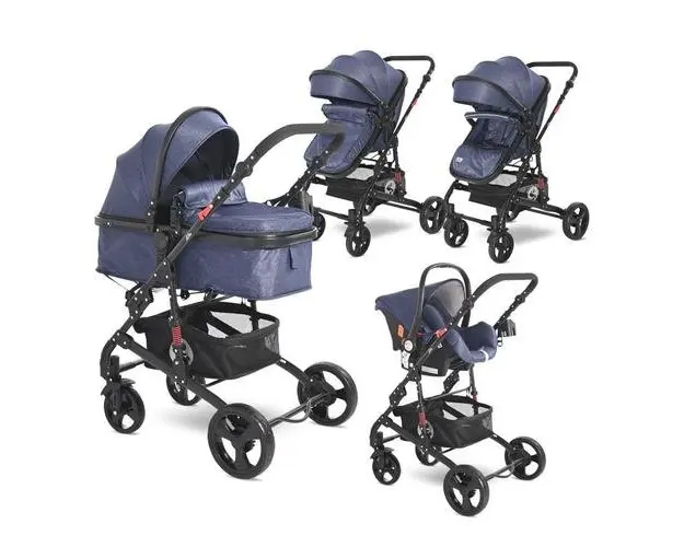 Carucior Lorelli Set Alba Classic, cos auto inclus, 0-15 kg, 0-3 ani (Albastru)