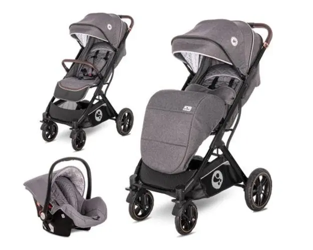 Carucior Lorelli Set Storm, cos auto inclus, cadru aluminiu, 0-22 kg, 0-4 ani (Gri inchis)